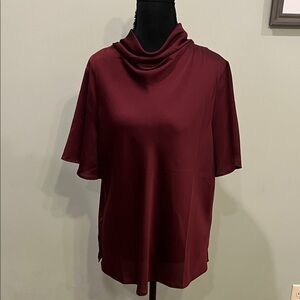 Ann Taylor Satin Top in Wine